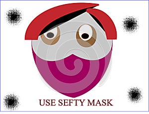 mask LOGO, wall Sticker red ponk covid-19 mask safety mask