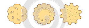 Set of biscuits, top view - vector illustration.