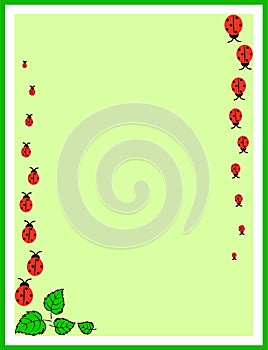 Frame with ladybirds
