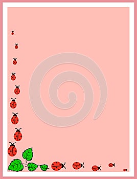 Frame with ladybirds