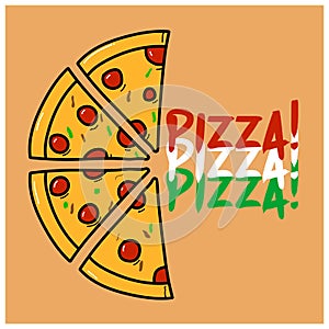 Half Pizza slice Illustration vector