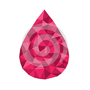 Polygonal geometric crystal water drop symbol