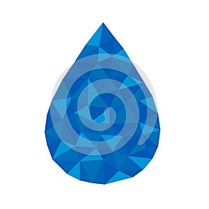 Polygonal geometric crystal water drop symbol