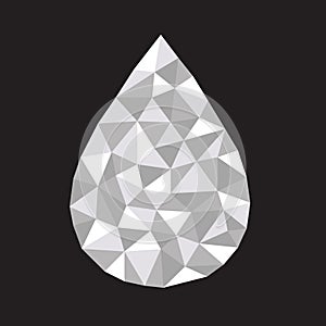 Polygonal geometric crystal water drop symbol