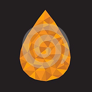 Polygonal geometric crystal water drop symbol