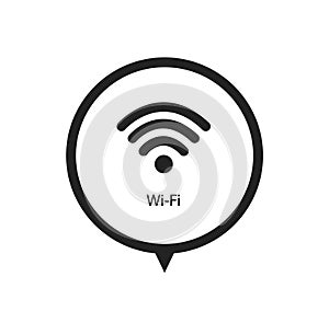 Wifi icon isolated on white or transparent background. Black wi-fi symbol for your design. Vector illustration
