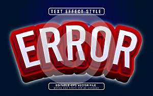 Error 3d text effect font alphabet gaming style. font typeface game logo tittle text effect photo