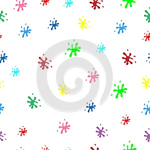 Color stain, color splash illustration on white background. colorful stain. seamless pattern. hand drawn vector. splashing color.