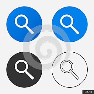 Search icon or magnifying glass symbol set