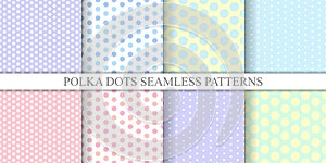 polka dots seamless patterns pink and blue baby shower