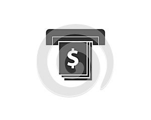 Cash withdrawals at ATM icon template photo