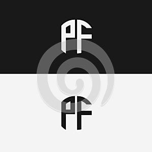 PF initial letter logo vector template | Creative modern monogram Circle logo