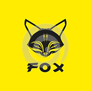 Dark black wolf head logo. Old wolf head symbol