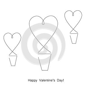 Happy Valentines day card, vector illustration