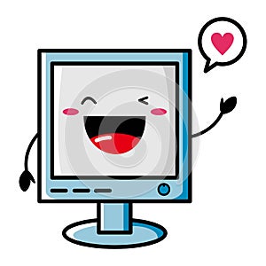 Cute computer mascot vector design