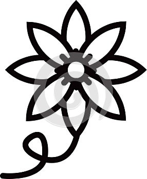Línea arte flor icono 
