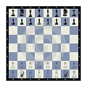 Web Chess. Vector illustration of a chess pawn. Kings, queens, rooks, ministers, horses and pawns on a chessboard. Isolated on a b
