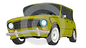 New design concept classic car with retro color suitable for travel theme