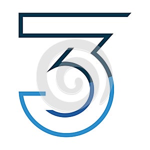 Number 3 logo vector