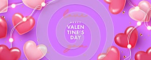 Valentines Day modern design for website banner, Sale, Valentine card, cover, flyer, horizontal poster