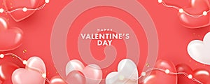 Valentines Day modern design for website banner, Sale, Valentine card, cover, flyer or horizontal poster