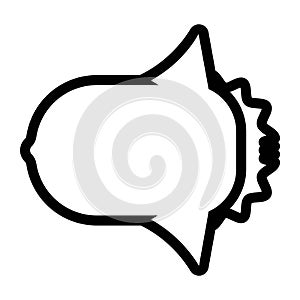 Fish mola mola line art icon logo vector