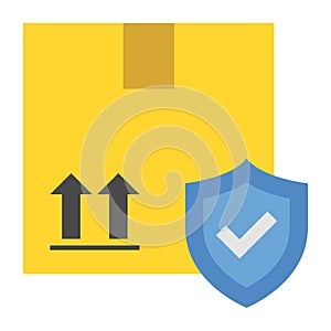 Package Shield - Flat color icon.