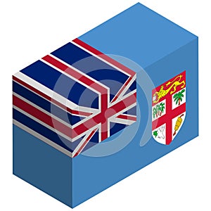 National flag of Fiji - Isometric 3d rendering.