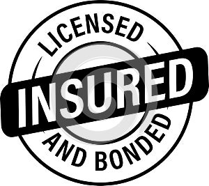 Licensed insured and bonded vector icon