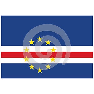 National flag of Cabo Verde - Flat color icon. photo