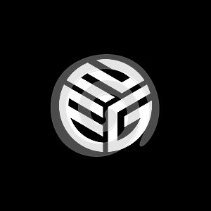 NEG letter logo design on black background. NEG creative initials letter logo concept. photo