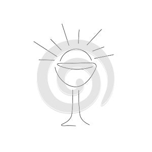 Symbol of holy communion bread and wine, vector illustration