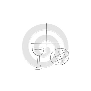 Symbol of holy communion bread and wine, vector illustration