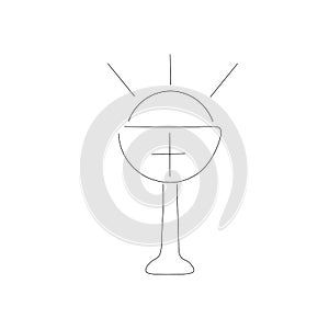 Symbol of holy communion bread and wine, vector illustration