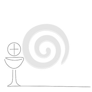 Symbol of holy communion bread and wine, vector illustration