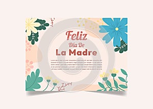 Feliz Dia De La Madre Card Concept Vector Design photo