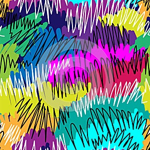 Seamless abstract urban vector colorful pattern