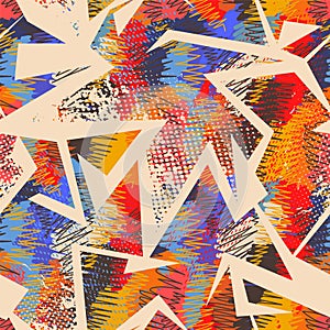 Seamless abstract urban vector colorful pattern