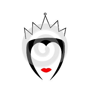 The Evil Queen silhouette with red lips