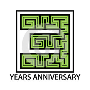 Three years Anniversary icon.