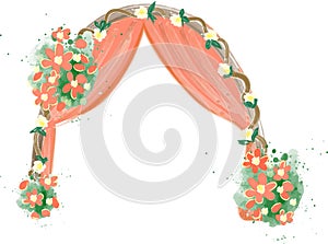 Arch wedding romantic decoration illustration Beautiful wedding arch design