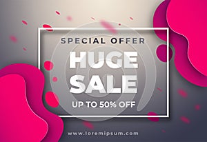 Web gray banner modern fluid for social media stories sale, web page, mobile phone. template design special offer