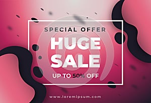 Web red banner modern fluid for social media stories sale, web page, mobile phone. template design special offer