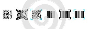 QR code and Bar code set.