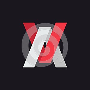 V A letter  logo design  template