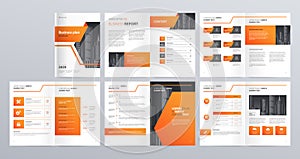 Business company profile, annual report, brochures template layout design with cover page design and use for flyers, presentations photo