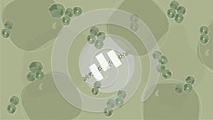 Green background with geometric pattern