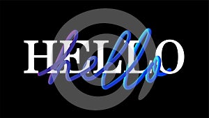 Hello. Lettering for banner, poster and sticker concept with text Hello. Icon message Hello on white background. Calligraphic simp