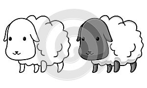 Cute sheep coloring page for kids