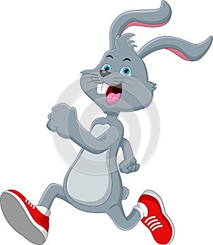 Cartoon cute rabbit running